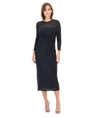 Petite Side Ruche Sequin Midi Dress