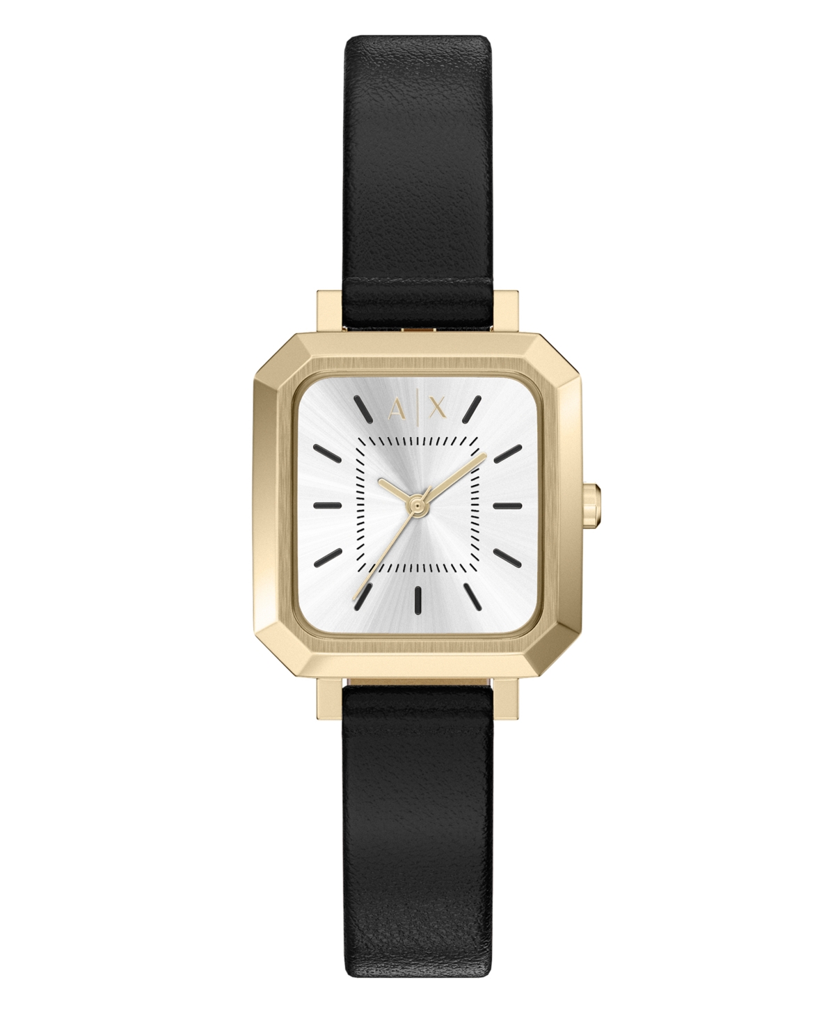 A|X Armani Exchange Women's Three-Hand Quartz Black Leather Watch 27mm
