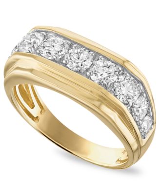 Men's Lab-Grown Diamond Grown With Love (2 ct. t.w.) Ring in 10k Two-Tone Gold or 10k Yellow Gold or 10k White Gold