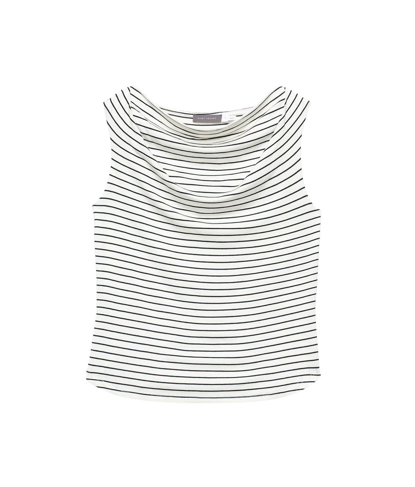 Женский топ Mint Velvet Sleeveless Cowl Neck Striped — фото 5