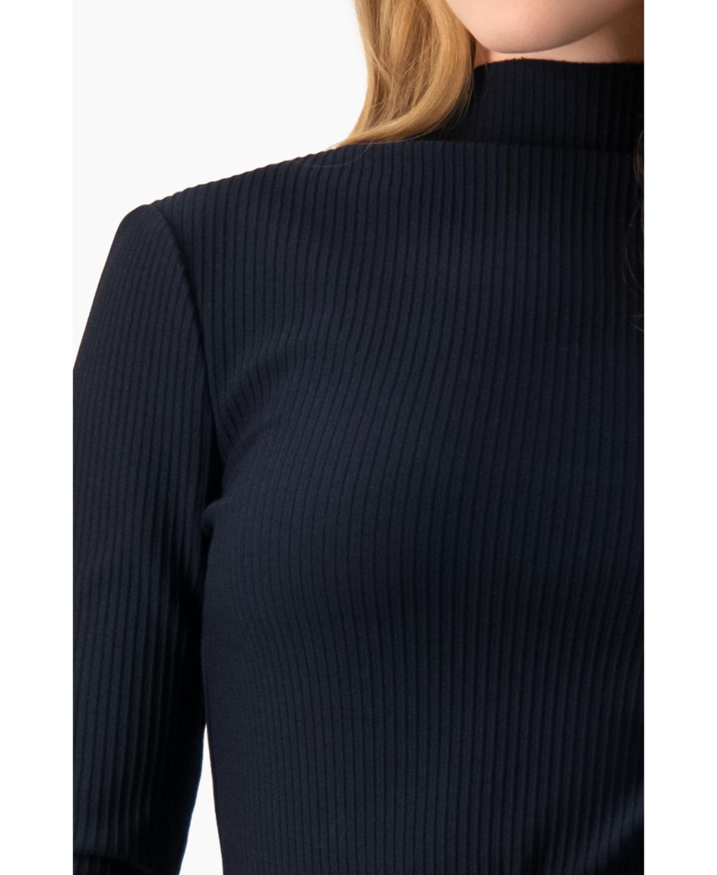 Женская блузка Ivonne High-Neck Ribbed Long-Sleeve, цвет: Тёмно-синий — фото 5