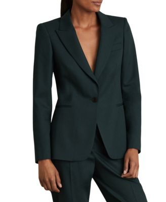 Women's Jade Single-Breasted Peak-Lapel Lined Blazer