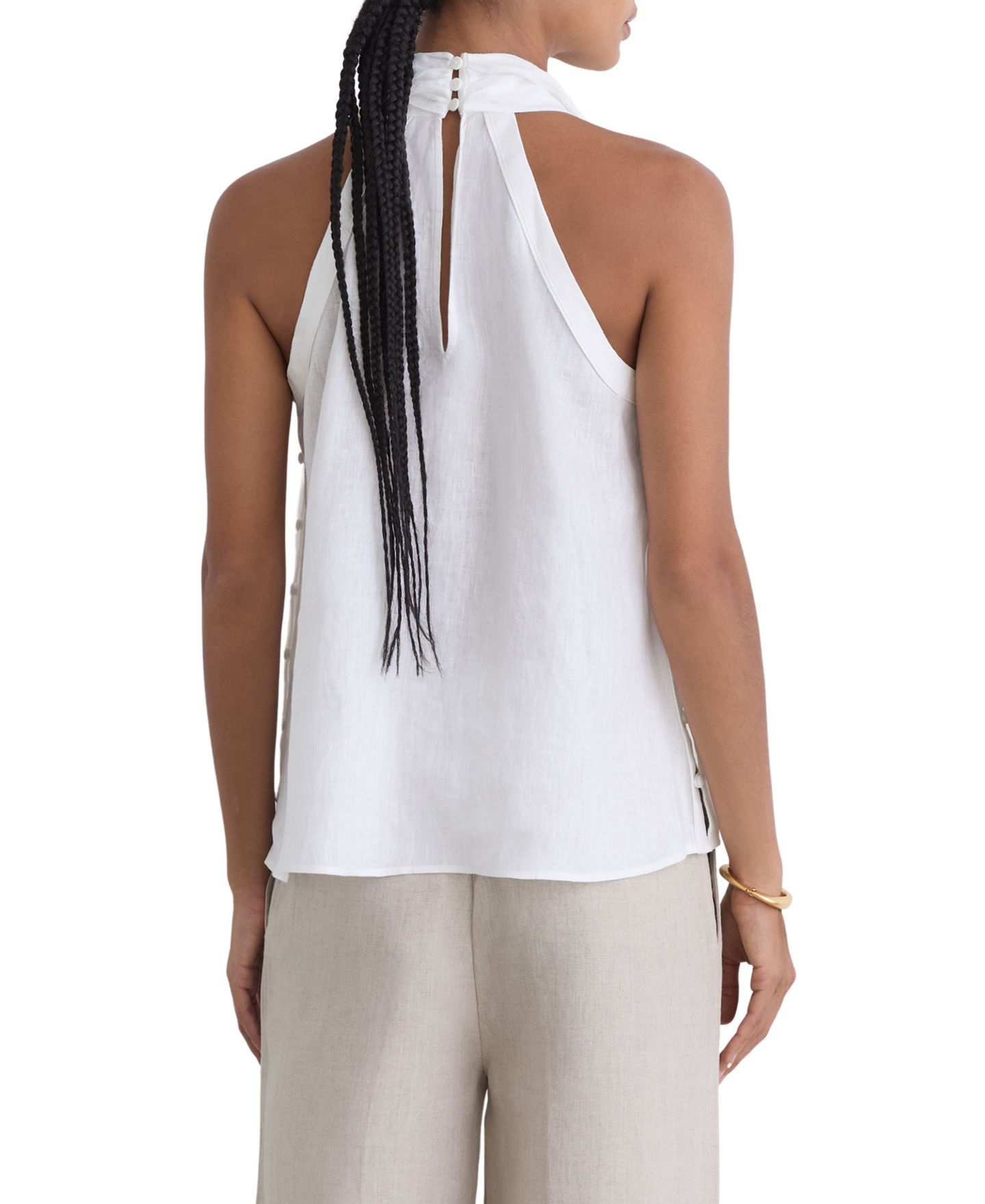 Женский топ REISS Andi Halterneck Sleeveless Scarf, цвет: Слоновая кость — фото 2