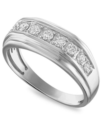 Men's Lab-Grown Round Diamond (1/2 ct. t.w.) Ring 10k Yellow Gold or White Gold