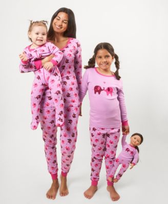 Matching Mommy & Me Purple Elephant Cotton Pajamas