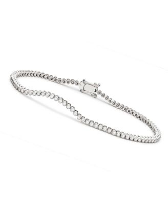 Genivev Minimalist White Gold Plated Brilliant CZ Bezel Tennis Bracelet
