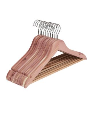 Slim Cedar Hangers, 12 Pack, Fixed Bar and Swivel Hook
