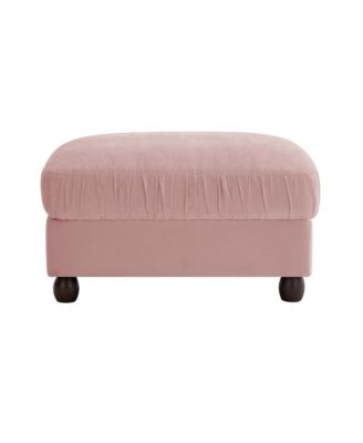 Chenille Fabric Ottoman Footstool with Upholstered Seating