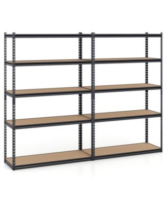 60 Inch 2-Piece 5-Tier Metal and MDF Adjustable Heavy-Duty Garage Shelving Unit