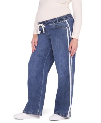 Women's Motherhood Drawstring Pull On Wide Leg Pant - Motherhood Pants