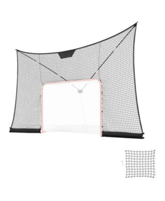12x7 FT Hockey Goal Backstop Net with Fiberglass Rods