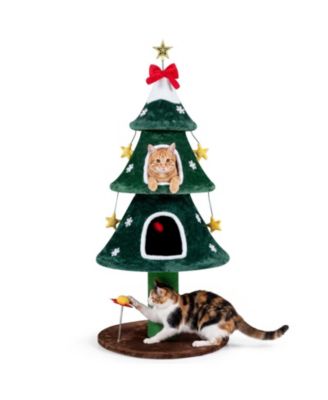 54-Inch Cat Tree Tower with Two Condos and Scratching Post