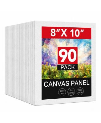 90 Pack Blank Painting Canvas Panels Bulk Pure Cotton for Oil Acrylic Watercolor