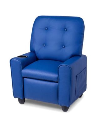 Kids Push-Back Recliner Chair Featuring Cup Holder Armrest