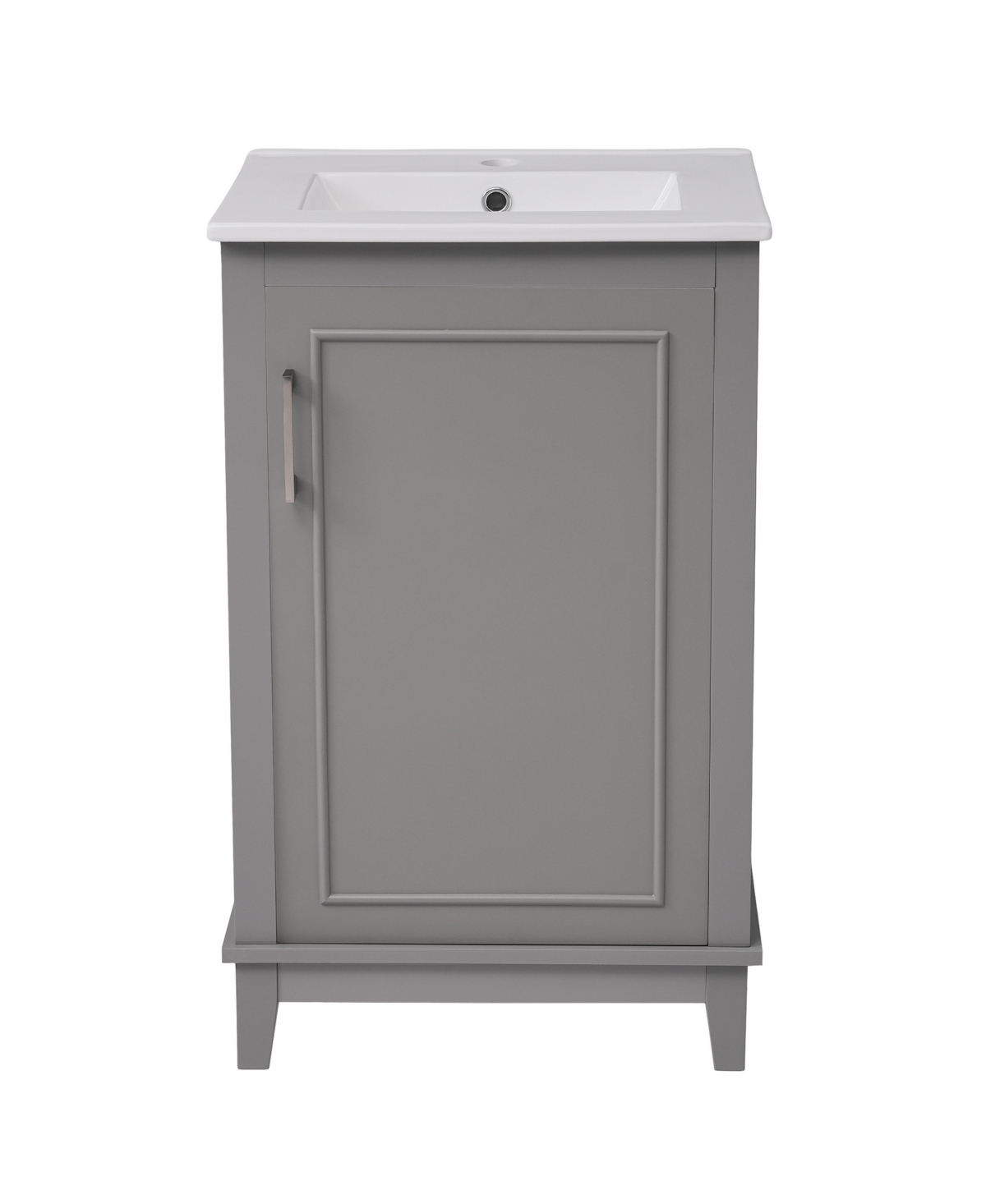 Sillysis 20 Inch Freestanding Bathroom Vanity, Mdf Cabinet with Solid Wood Legs, Ceramic Integrated Sink, Door-Mounted Organizer, Assembly Required -