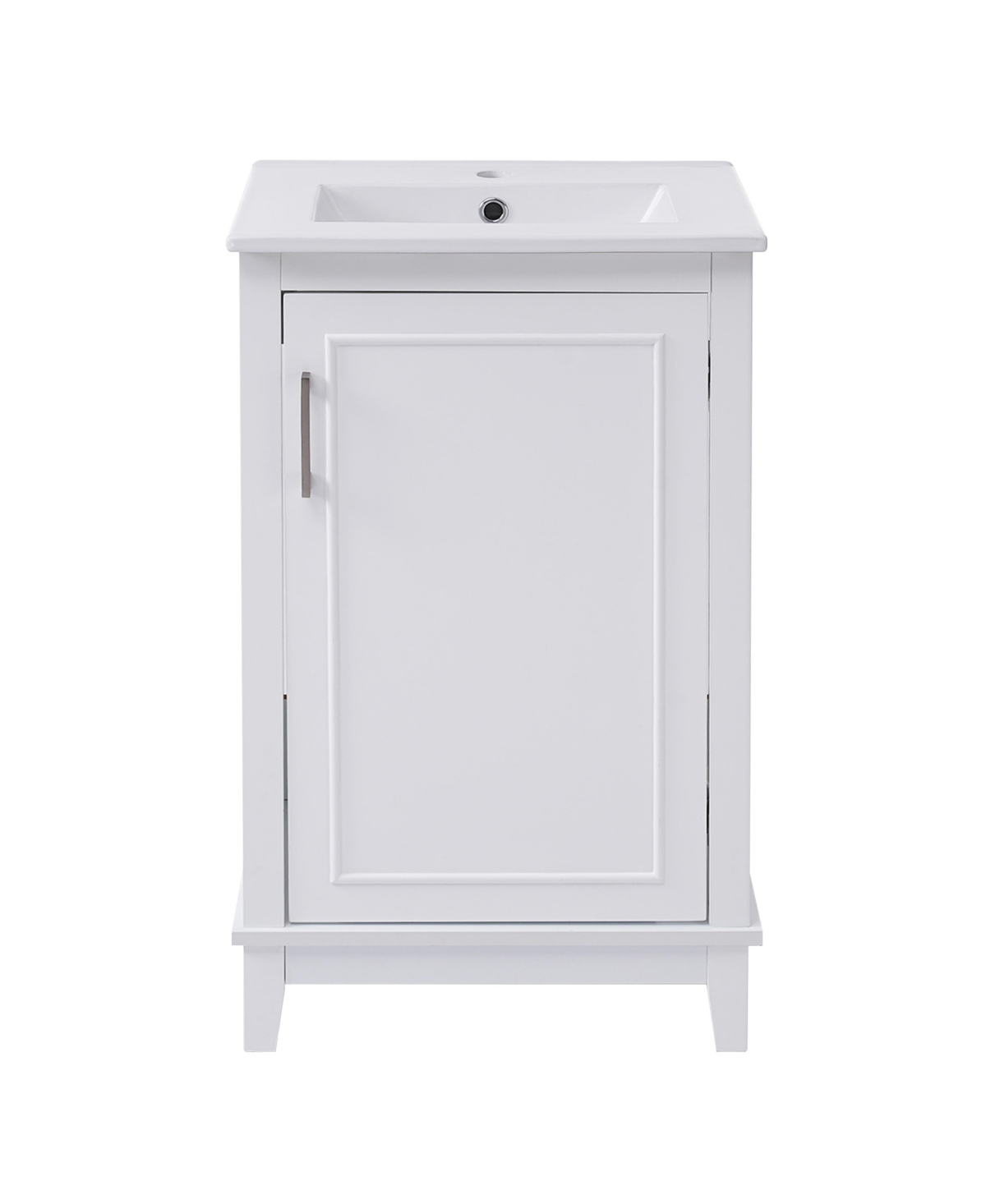 Sillysis 20 Inch Freestanding Bathroom Vanity, Mdf Cabinet with Solid Wood Legs, Ceramic Integrated Sink, Door-Mounted Organizer, Assembly Required -