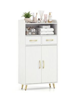 Freestanding Bathroom Storage Cabinet with 2 Drawers and 2 Doors