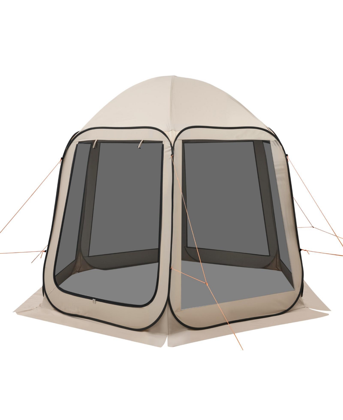 Sugift 10 x 9.2 feet Pop Up Screen House Tent for 4-8 Person Portable Screened Canopy with Carry Bag - Beige/khaki