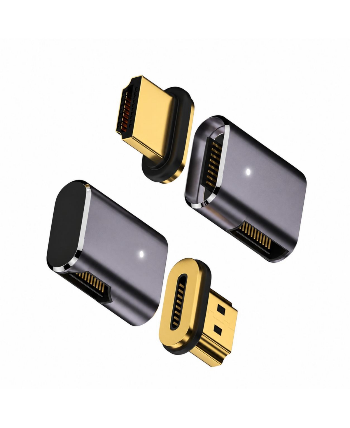 Lofree Magnetic Hdmi 2.1 Adapter 8K 60Hz 4K 120Hz Female to Male - Gray 2pack right
