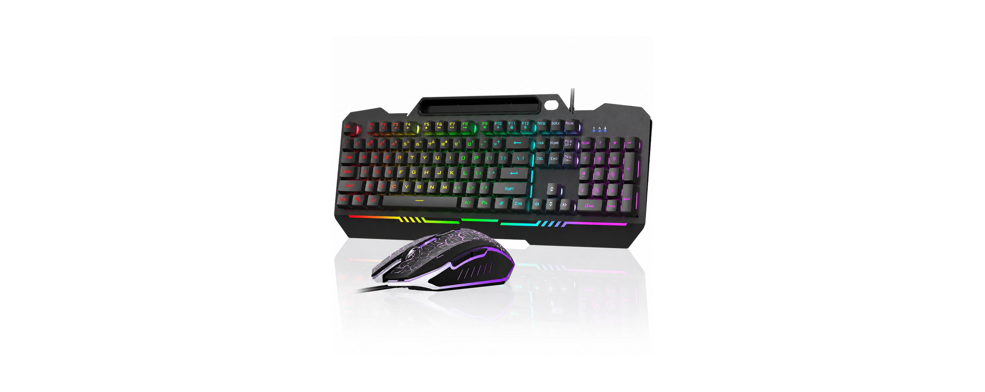 Lofree Wired Ergonomic Rgb Backlit Gaming Keyboard Mouse Combo for Pc