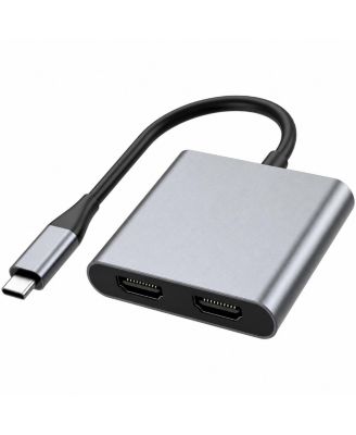 USB-C to DisplayPort 8K Dual Monitor Hub Adapter for MacBook and Windows Laptops