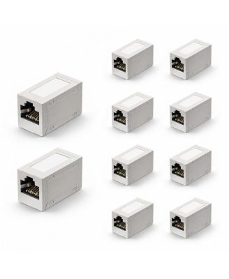 Cat6 Shielded Ethernet Cable Extender RJ45 Female-to-Female Coupler for Cat6/Cat5e/Cat5