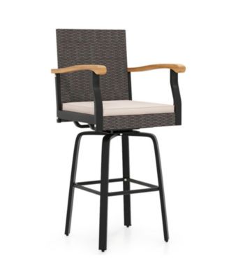 Outdoor Swivel Wicker Bar Stool for 40 to 43 in Tables Chair