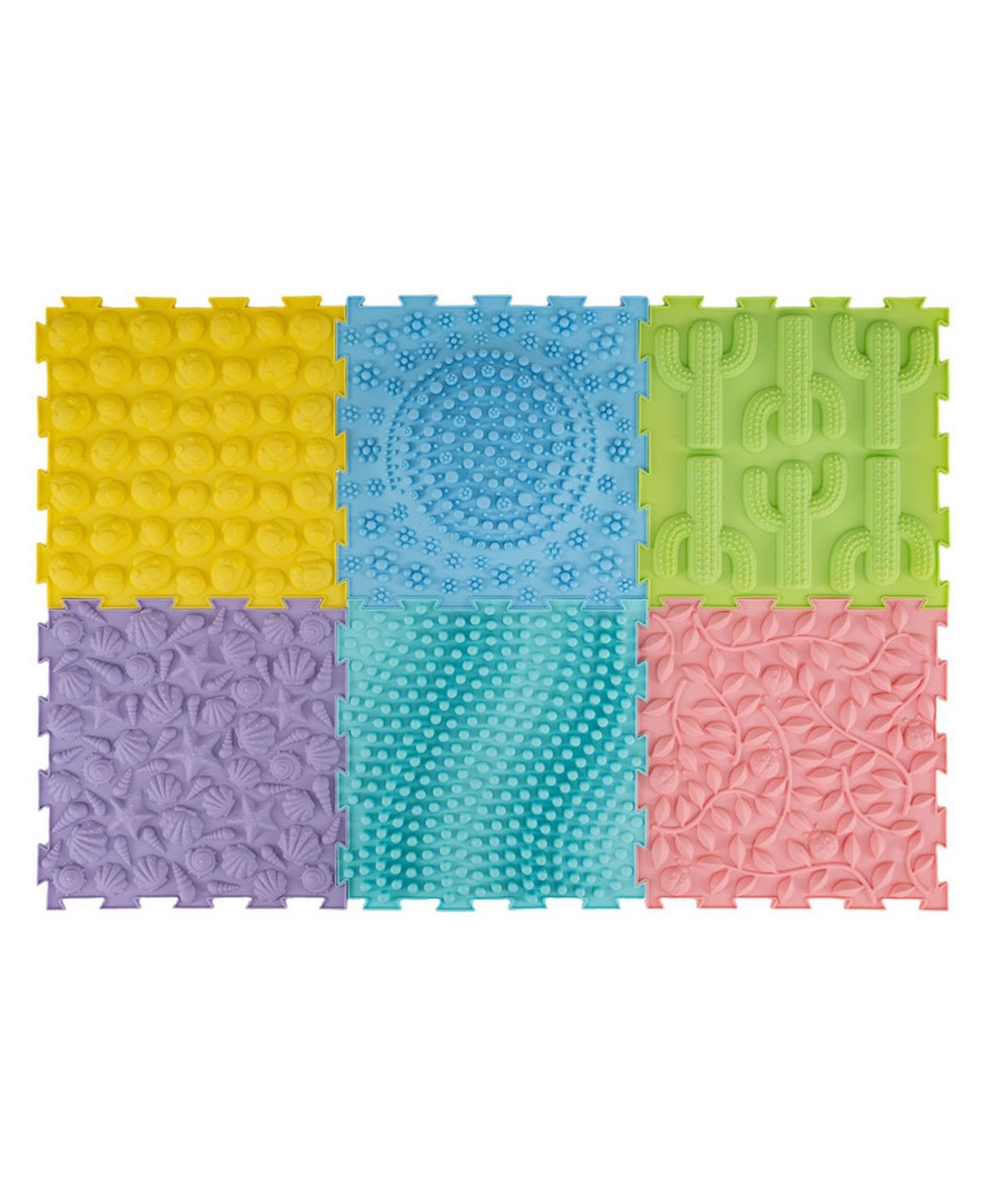 Sugift Interlocking Sensory Mats, 6-Piece Playmat, Ages 3+
