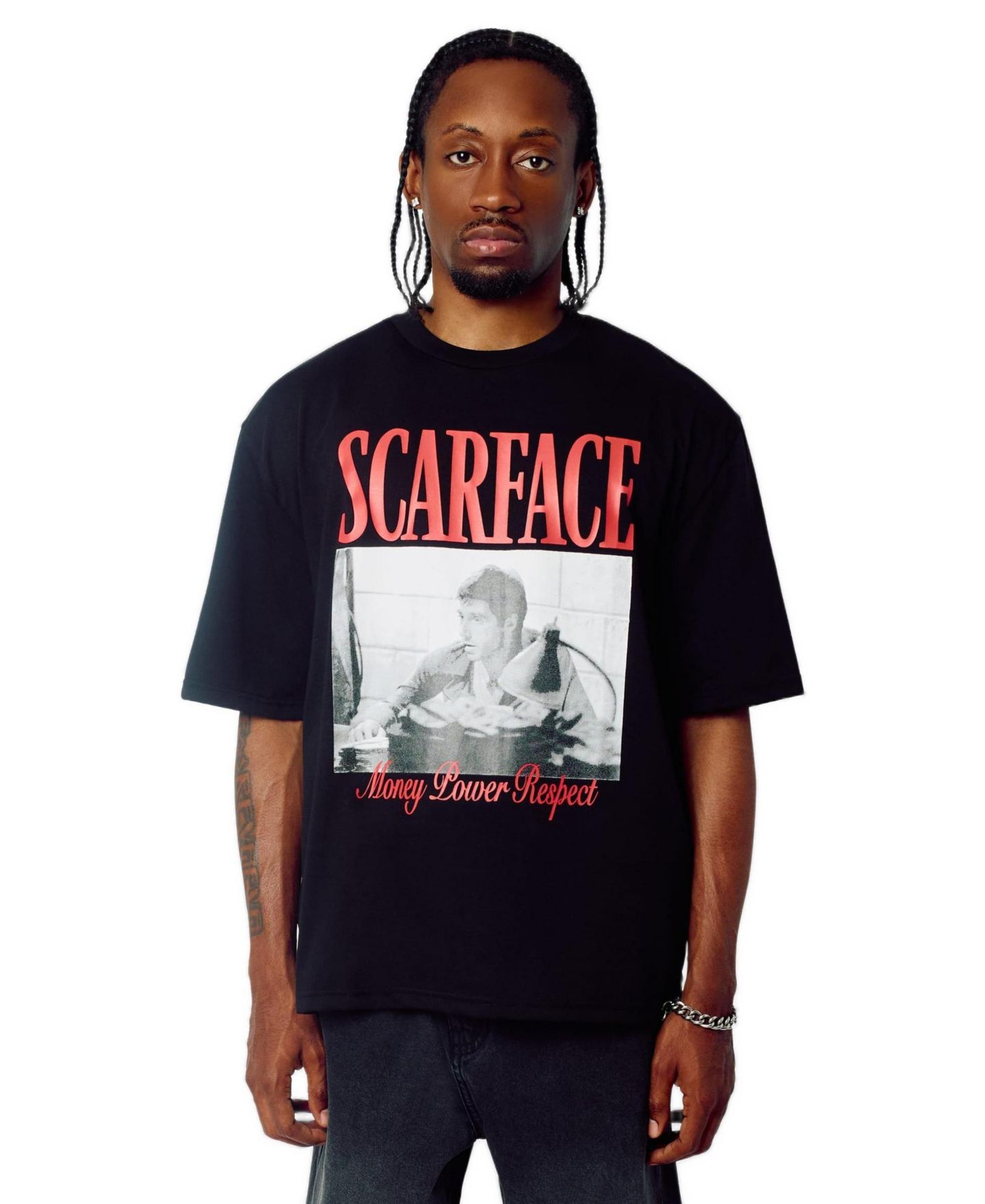 Мужская футболка Reason Scarface Money Power Respect Short Sleeve, цвет: Чёрный — фото 1