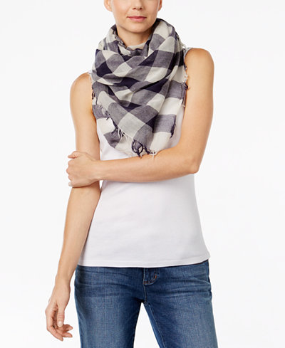 Eileen Fisher Plaid Fringe-Hem Scarf, A Macy's Exclusive