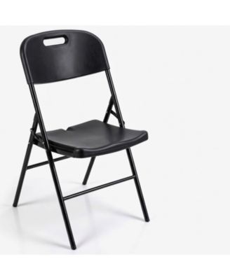 4-Pack Folding Plastic Chairs with HDPE Backrest and Seat 330 LBS for Indoor Outdoor Events