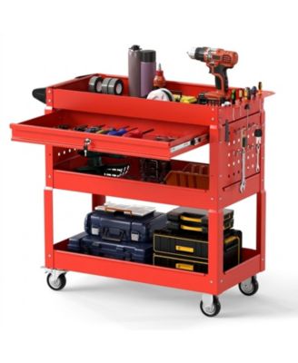 3-Tier Rolling Tool Cart for Garage Workshop Organization