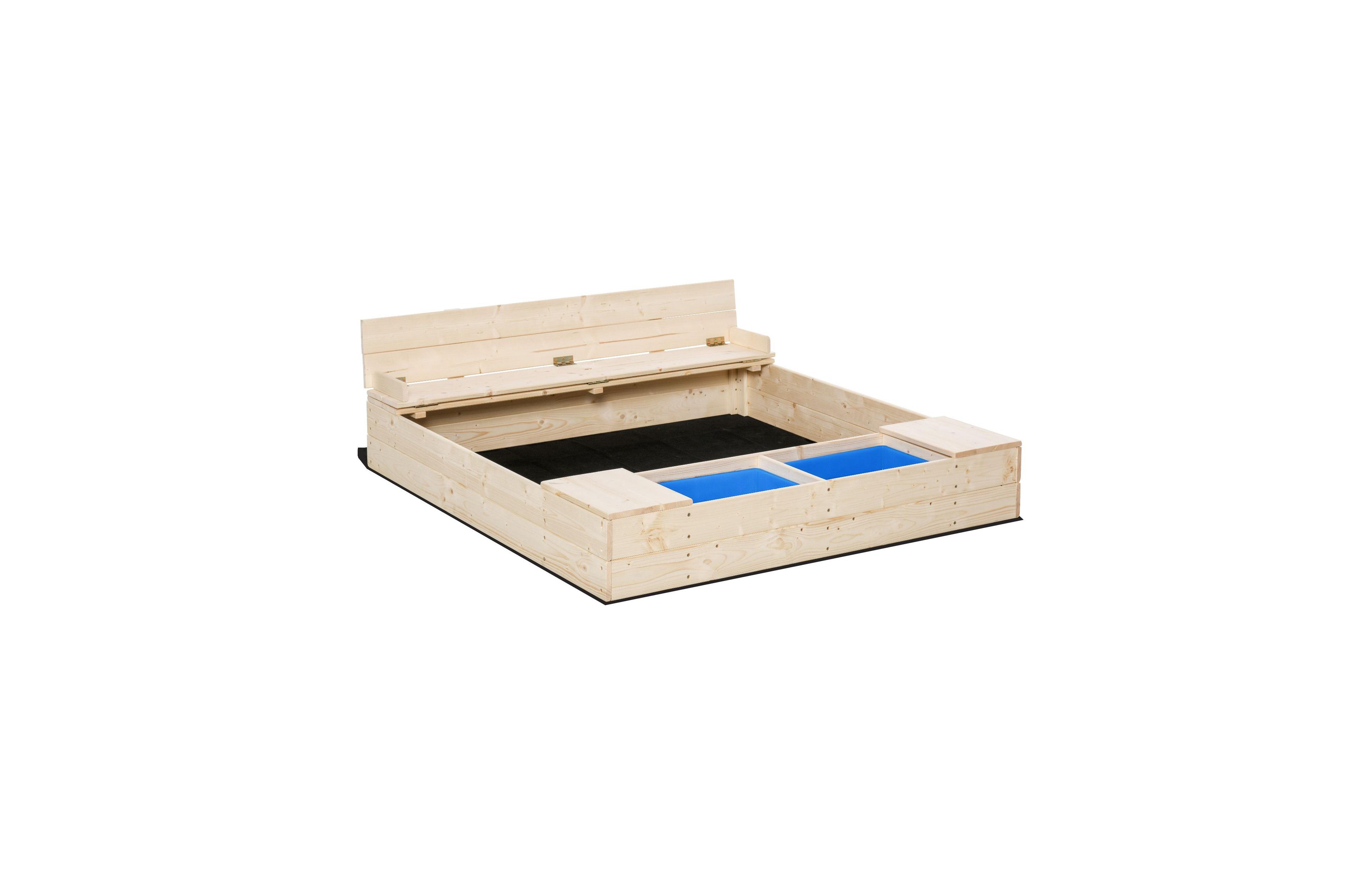 Sevorley Wood Sandbox with Convertible Backrest, Ages 3-7