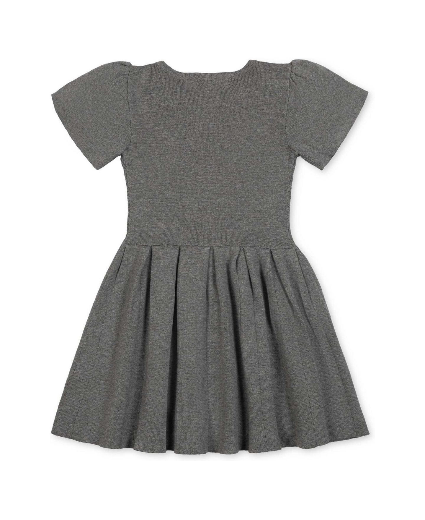 Платье Hope & Henry Organic Cotton Pleated Sweater Dress для девочек-малышей, цвет: Тёмный серый меланжевый — фото 2