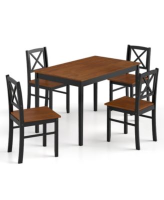 Rectangular 5-Piece Dining Table Set Featuring Four Chairs