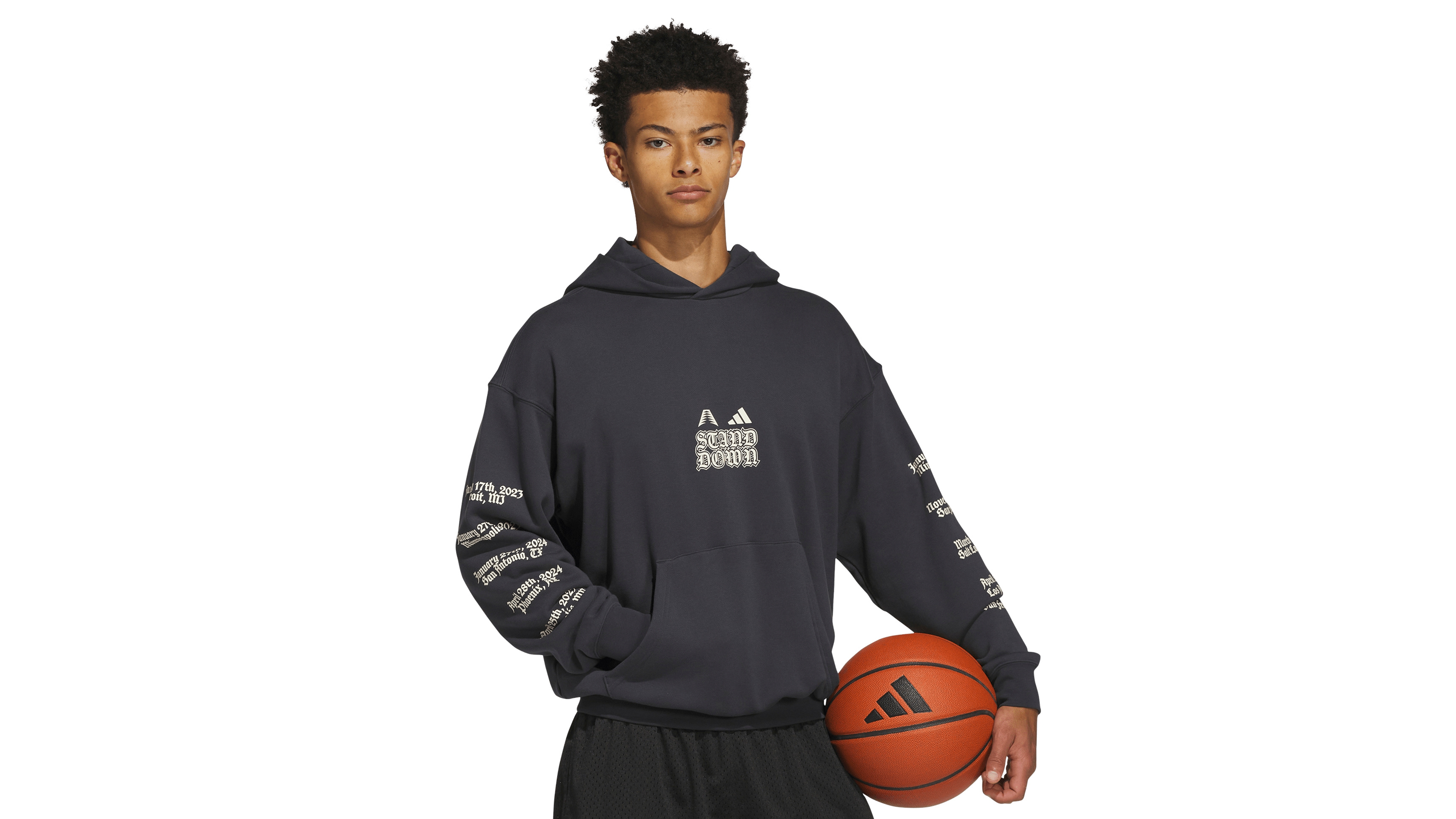 adidas Men's Stand Down French Terry Loose-Fit Hoodie