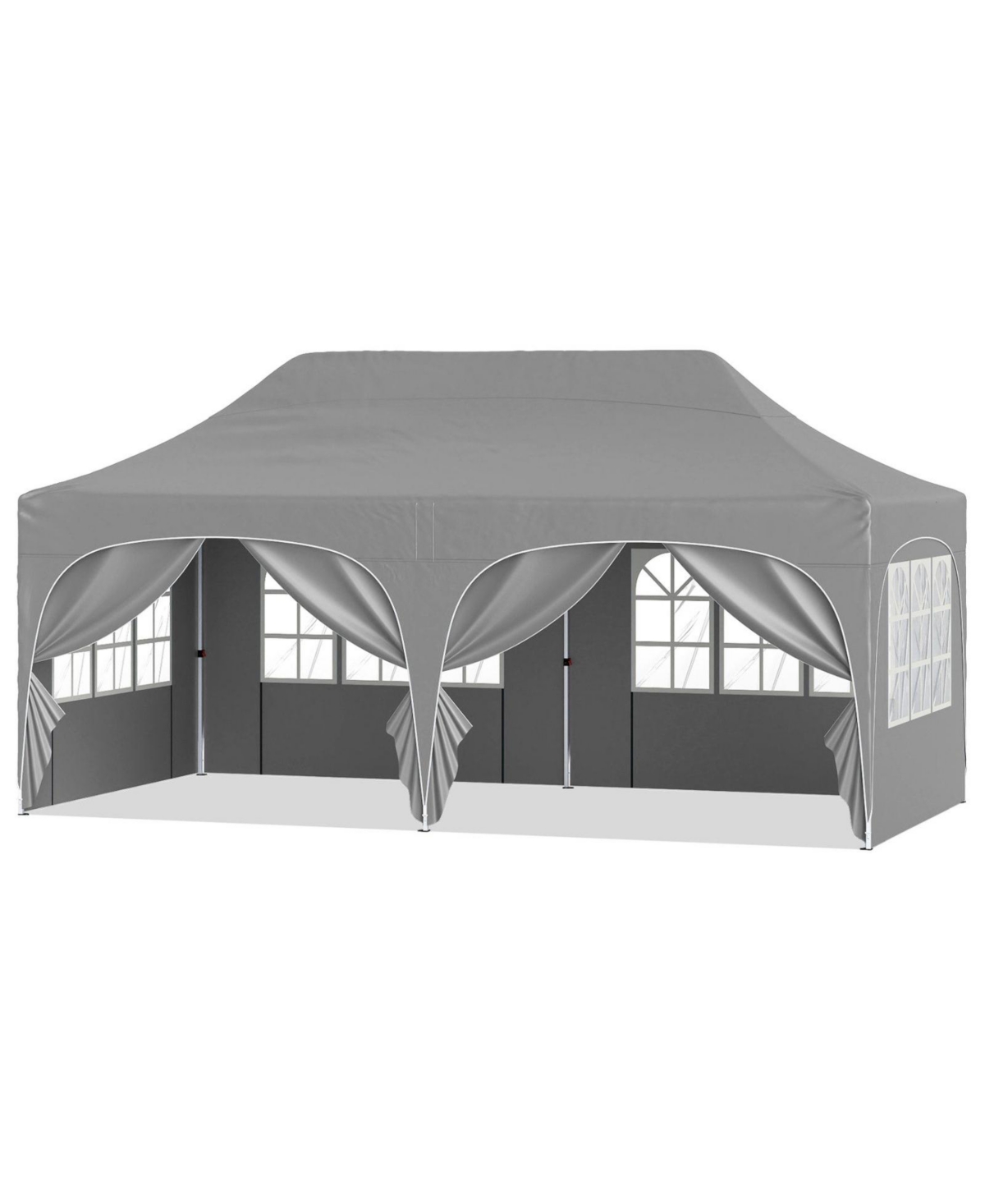Sugift 10 x 20 Ft Pop-Up Canopy Tent with Removable Sidewalls Tent - Grey