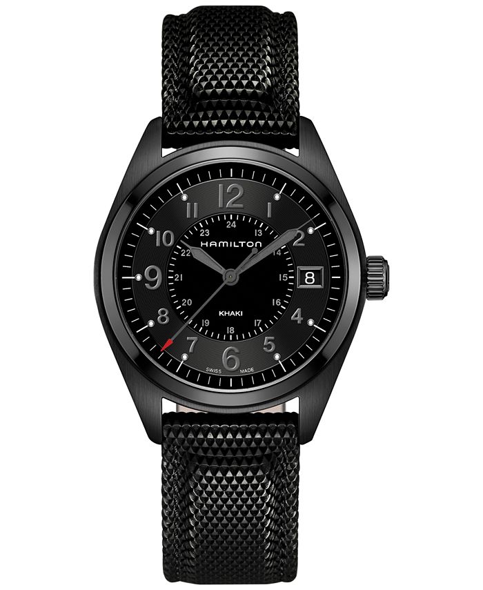 Mis Teleurgesteld chef Hamilton Men's Swiss Khaki Field Black Rubber Strap Watch 40mm H68401735 &  Reviews - All Watches - Jewelry & Watches - Macy's