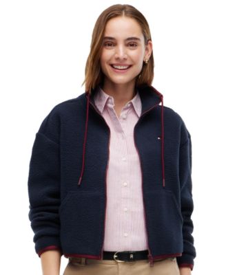 Women's Funnel Neck Long-Sleeve Fleece Jacket