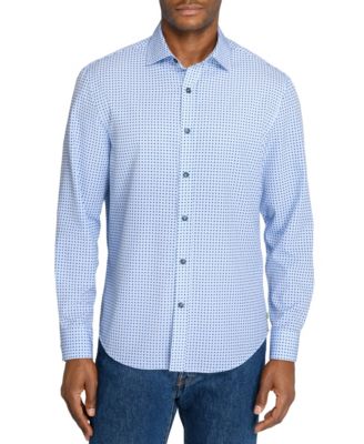 Men's Regular Fit Mini Star Dot Performance Long Sleeve Shirt