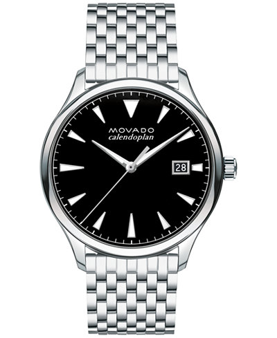 Movado Men's Swiss Heritage Stainless Steel Bracelet Watch 40mm 3650012