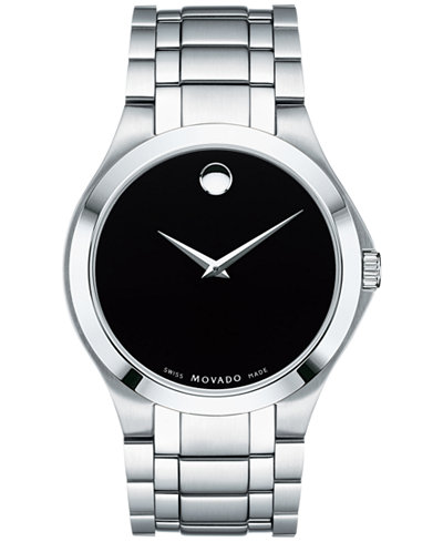 Movado Men's Swiss Collection Stainless Steel Bracelet Watch 40mm 0606781
