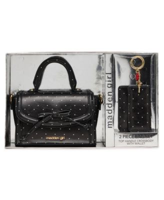 Mini Faux Leather Crossbody Gift Set Top Handle Bag and Wallet, 2-Piece Set