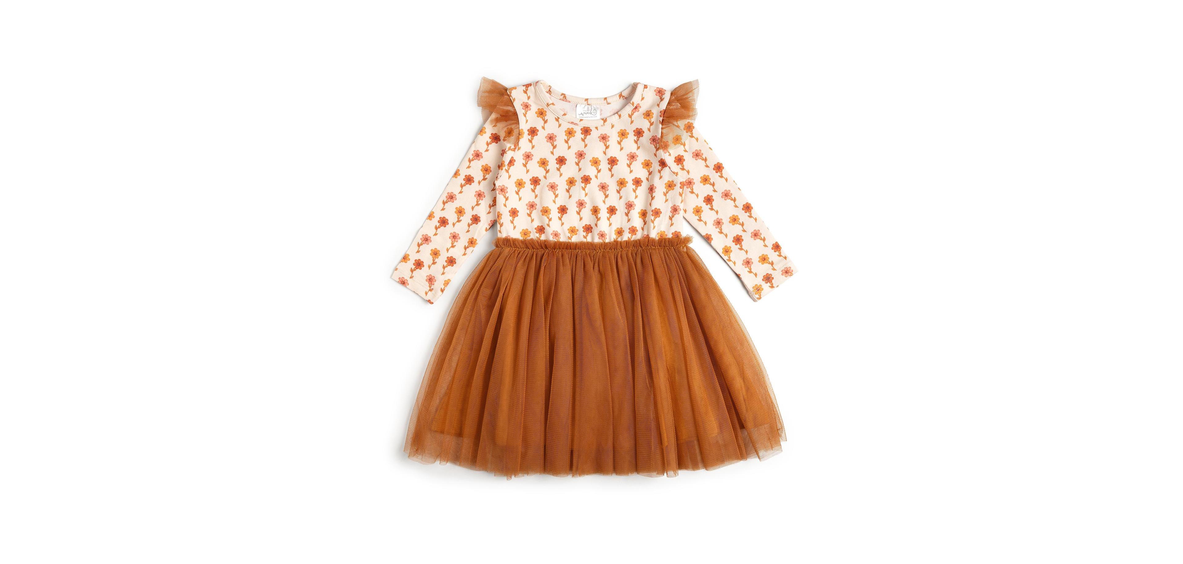 Sweet Wink Baby Girls' Floral Long-Sleeve Fit & Flare Tutu Dress