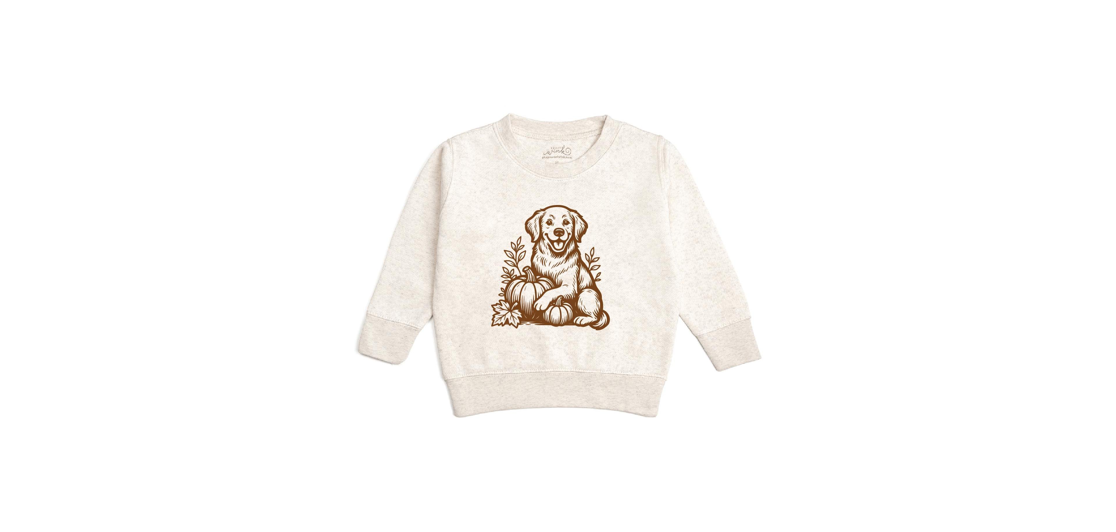 Sweet Wink Baby Boys' Golden Retriever Harvest Crewneck Sweatshirt