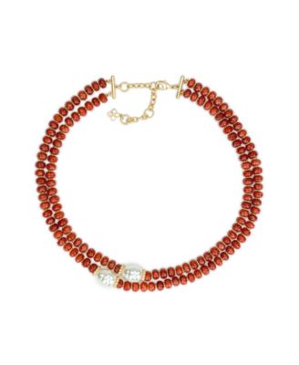 Women's Imitation Pearl Gold-Tone Layered Multi-Strand Necklace