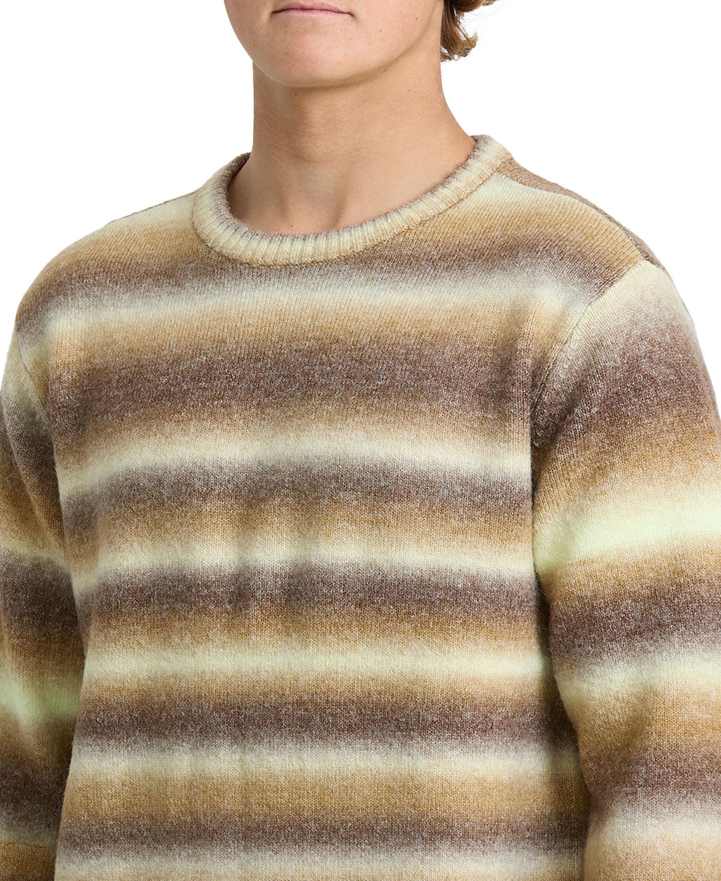 Мужской свитер Quiksilver Gradient Stripe Crewneck, цвет: Тёмный земляной — фото 3