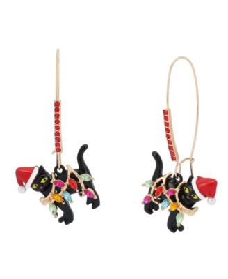 Imitation Pearl and Glass Crystal Gold-Tone Chandelier Earrings