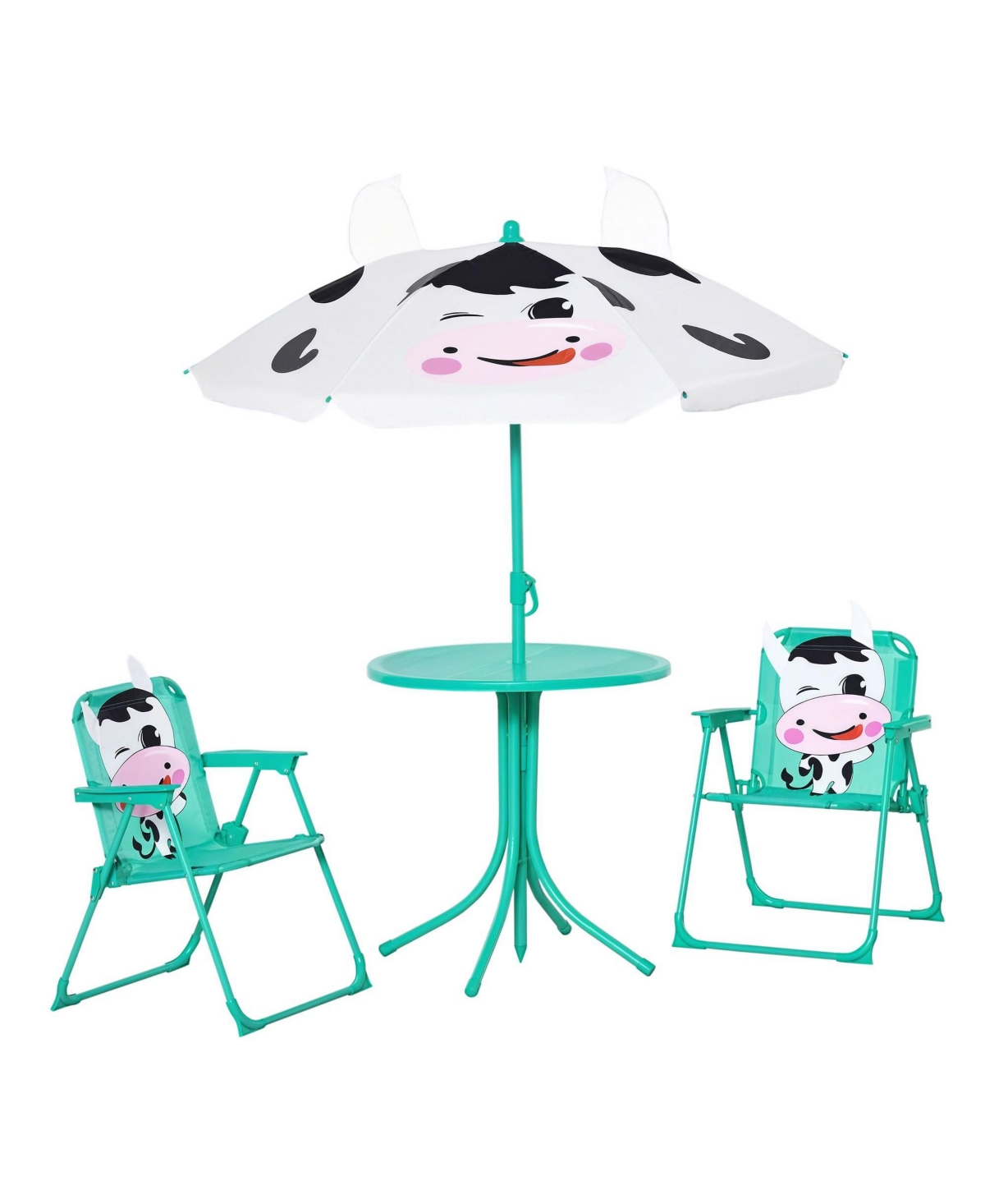 Sevorley Folding Chairs, Table and Umbrella, 4-Piece Set, Ages 3-7