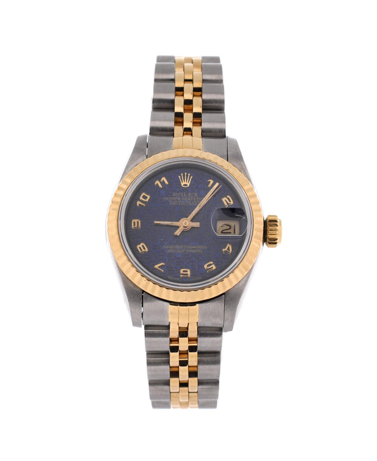 PreOwned Rolex Oyster Perpetual Datejust Automatic Watch in Stainless Steel and Gold 26mm  Dial color blue